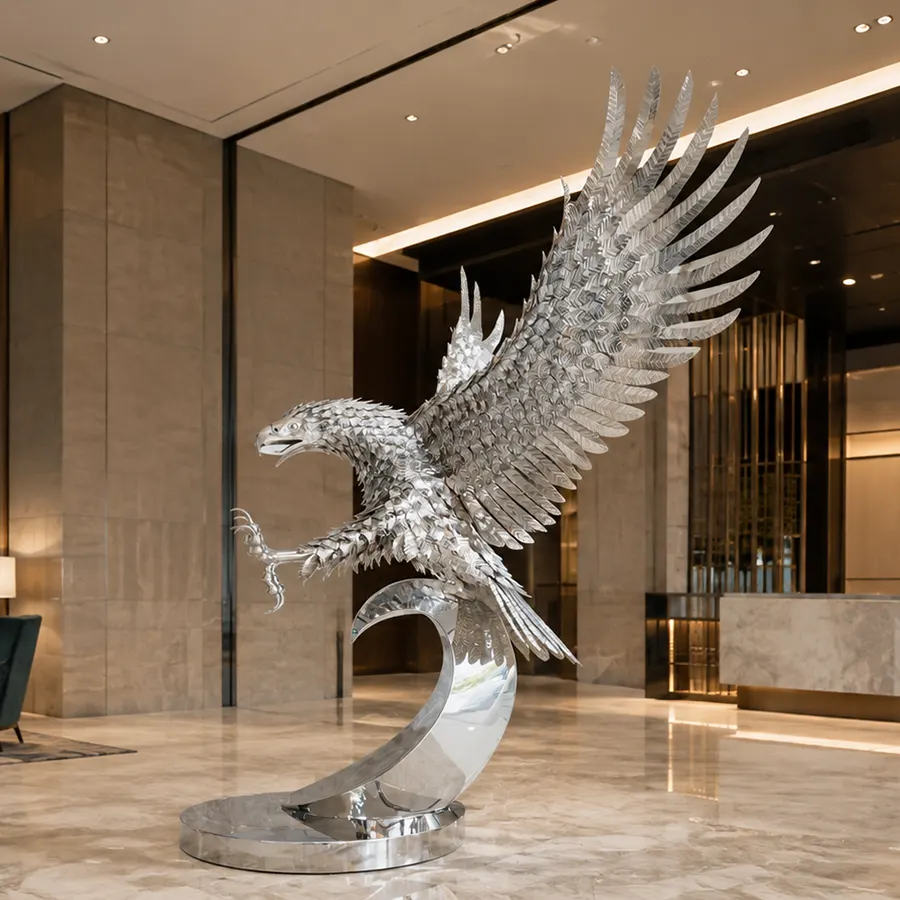 Stainless Steel Eagle Sculpture | Custom Metal Eagle Statue