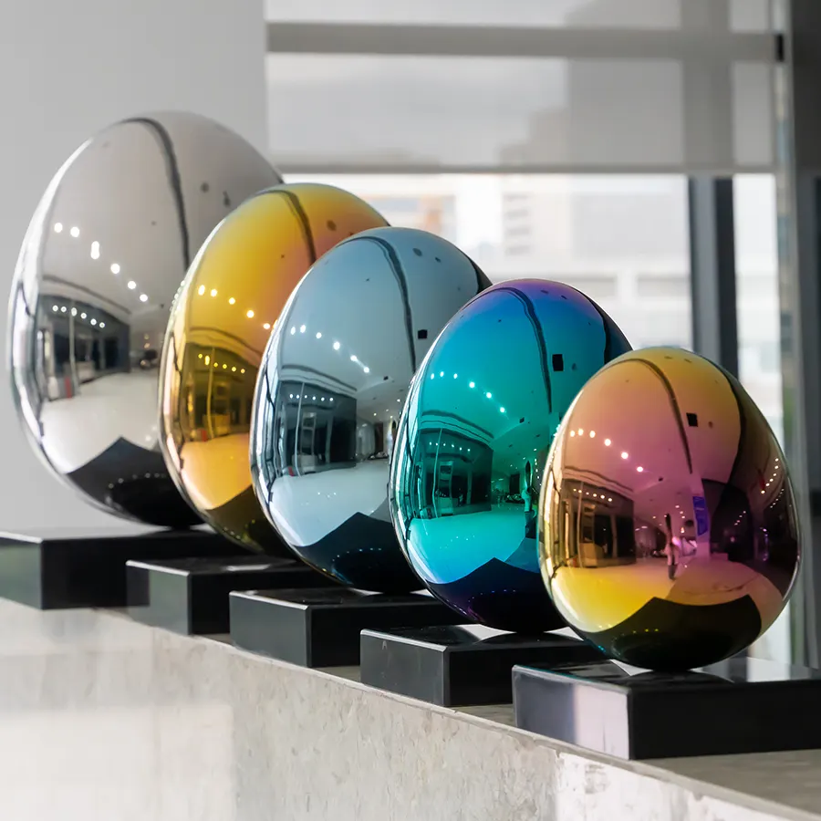 Creative colorful egg sculpture for interior decor