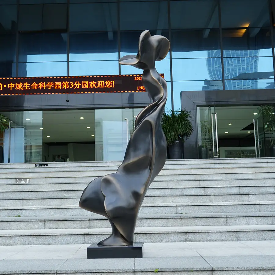 Fiberglass Abstract Sculpture | Bronze Modern Art Decor for Luxury Interiors