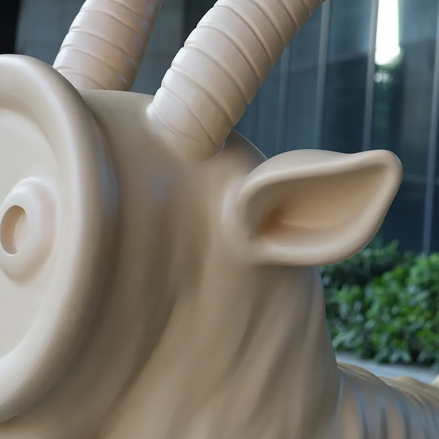 Modern Fiberglass Animal Sculpture for Interior Decor – Contemporary Goat Art Statue