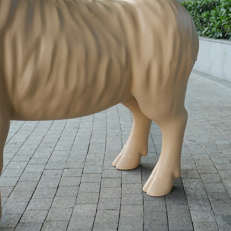 Modern Fiberglass Animal Sculpture for Interior Decor – Contemporary Goat Art Statue