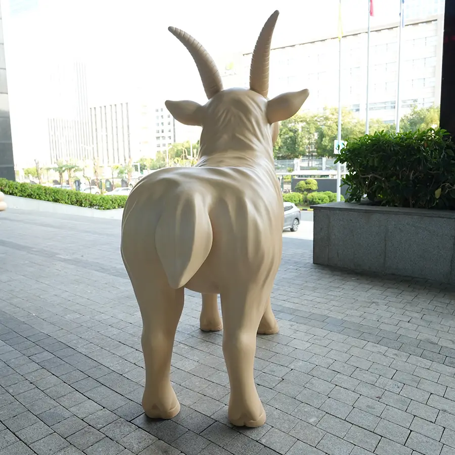Modern Fiberglass Animal Sculpture for Interior Decor – Contemporary Goat Art Statue
