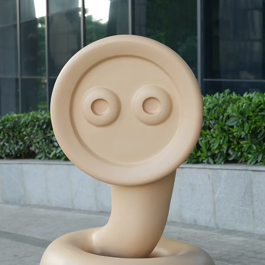 Modern Abstract Fiberglass Snake Sculpture for Interior Decor