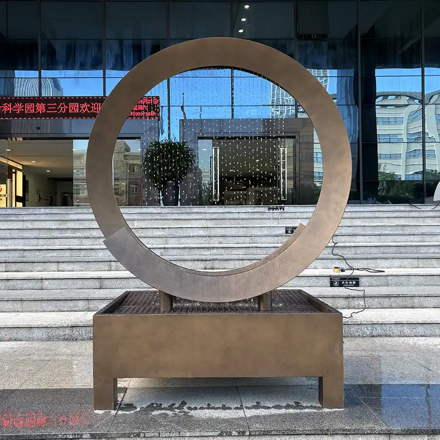 Modern Stainless Steel Fountain Sculpture