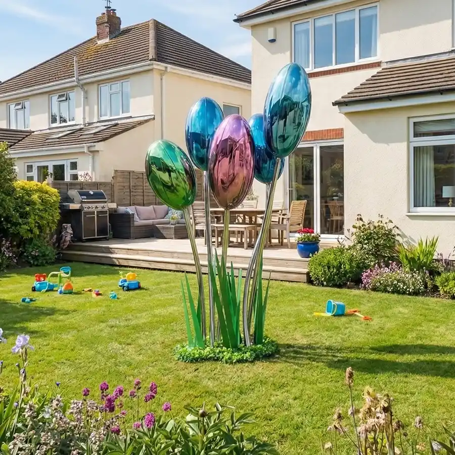Colorful Stainless Steel Garden Sculpture for Yard & Landscape Decoration