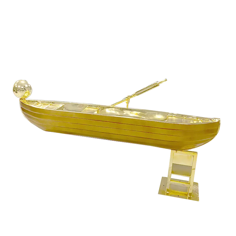 Indoor decoration golden ship sculpture stainless steel boat MP-I0022
