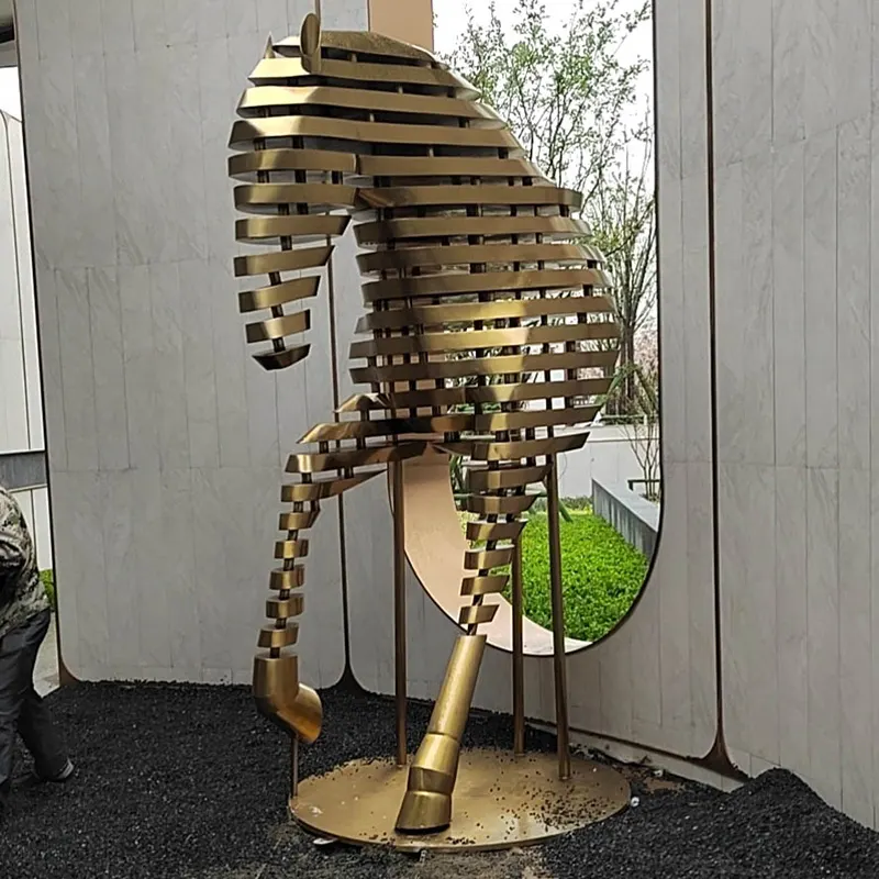 Decoration Home Garden Art Life Size Animal Statue Outdoor Metal Large Statinless Steel Horse Sculpture