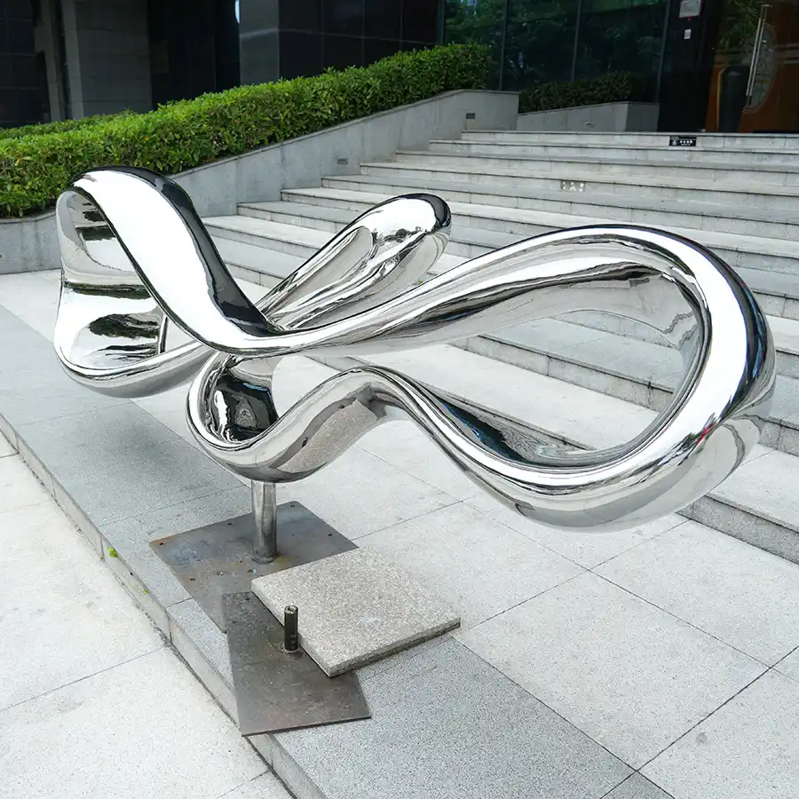 Infinity Stainless Steel Sculpture – Modern Outdoor Mirror Metal Art