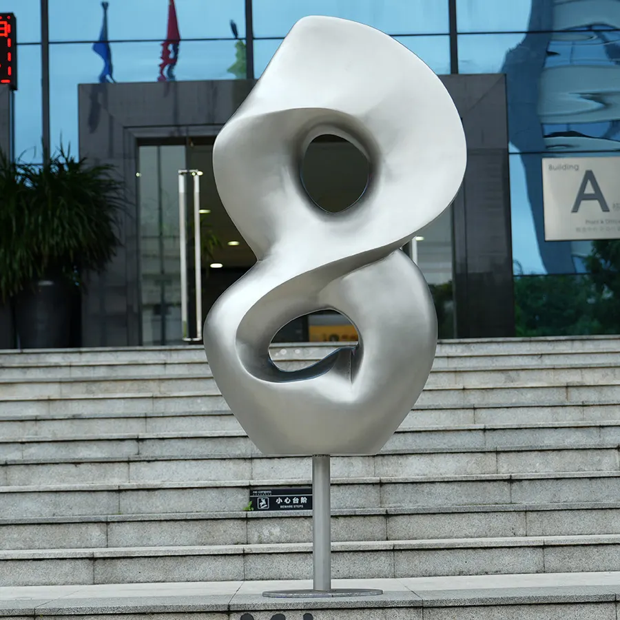 Modern Stainless Steel Abstract Outdoor Sculpture | Landscape Metal Artwork