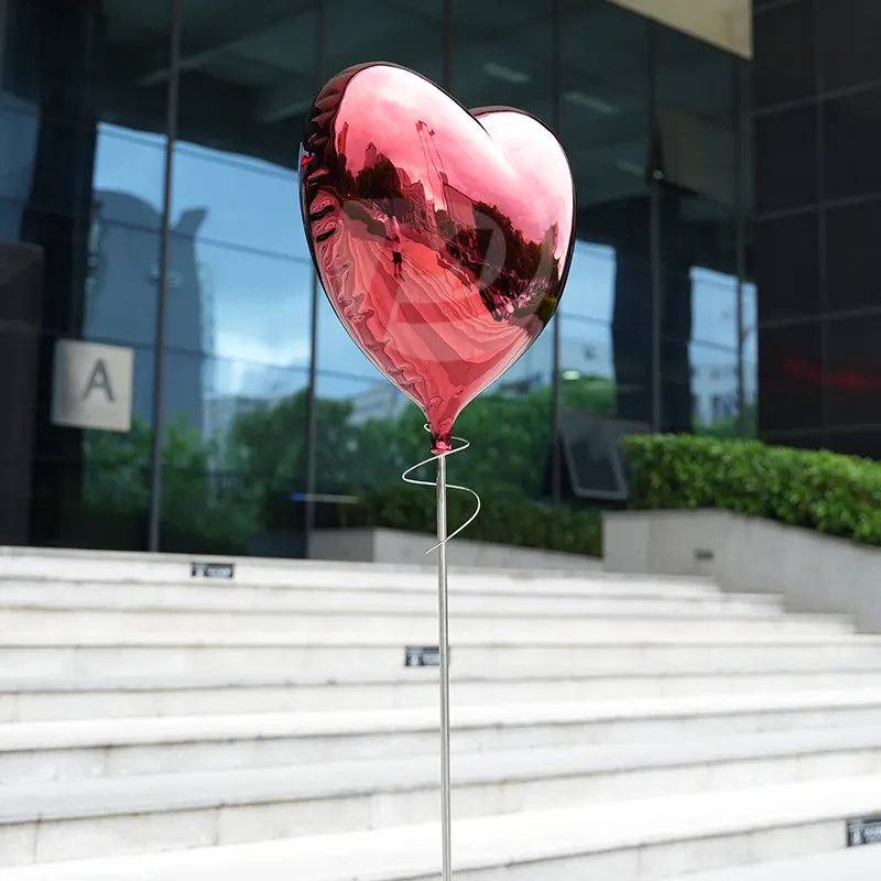 Creative red love balloon sculpture backyard decoration MP-O0189