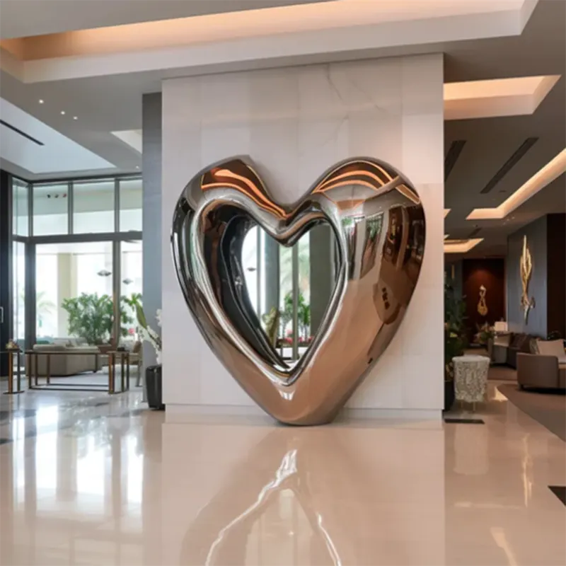 In love stainless steel hollow hugger sculpture for wall decoration MP-I0005