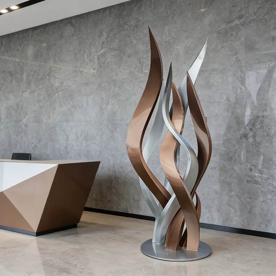 Abstract Stainless Steel Sculpture for Hotel Lobby Interior Decor