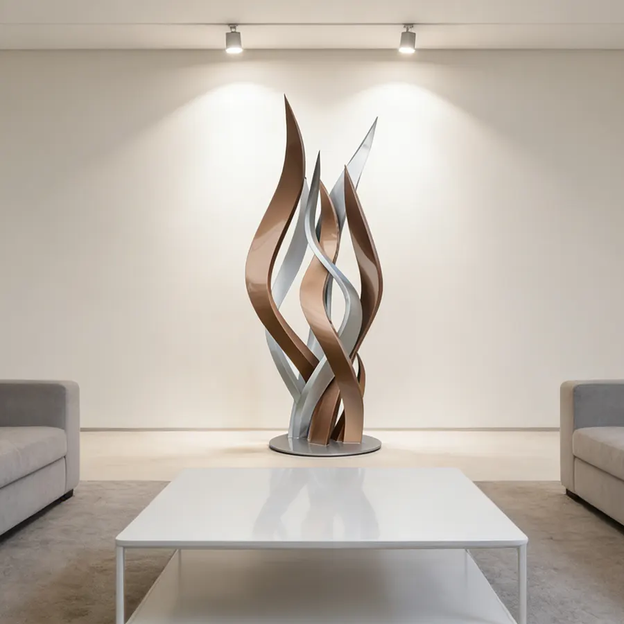 Abstract Stainless Steel Sculpture for Hotel Lobby Interior Decor