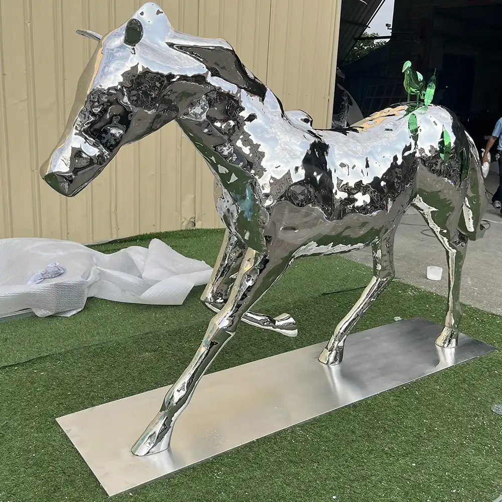 Outdoor Garden Decoration Big Metal Animal Horse Statue Life Size Running Horse Sculpture MP-O0165