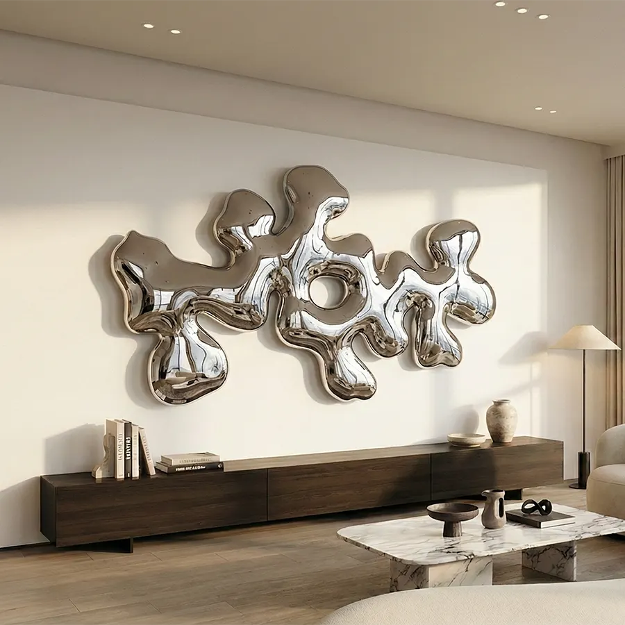 Luxury Abstract Steel Wall Art Sculpture for Contemporary Interior Decor