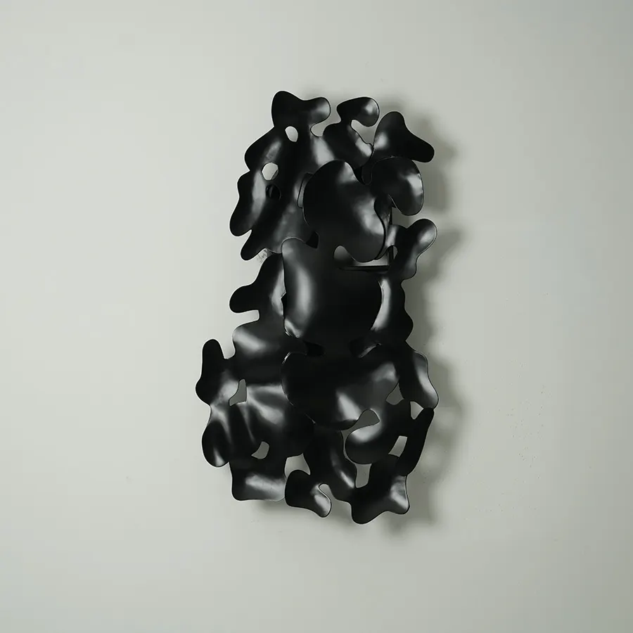 Modern Abstract Stainless Steel Wall Sculpture | Black Metal Wall Art for Interior Decor