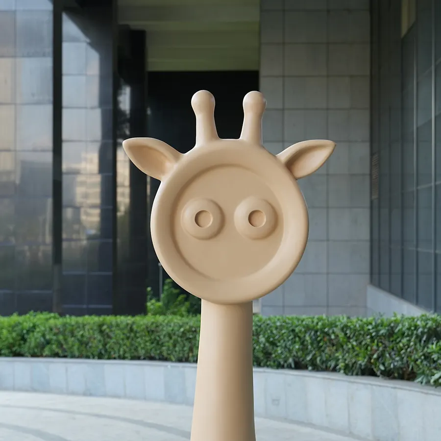 Modern Fiberglass Giraffe Sculpture for Interior Decor | Contemporary Animal Art Sculpture