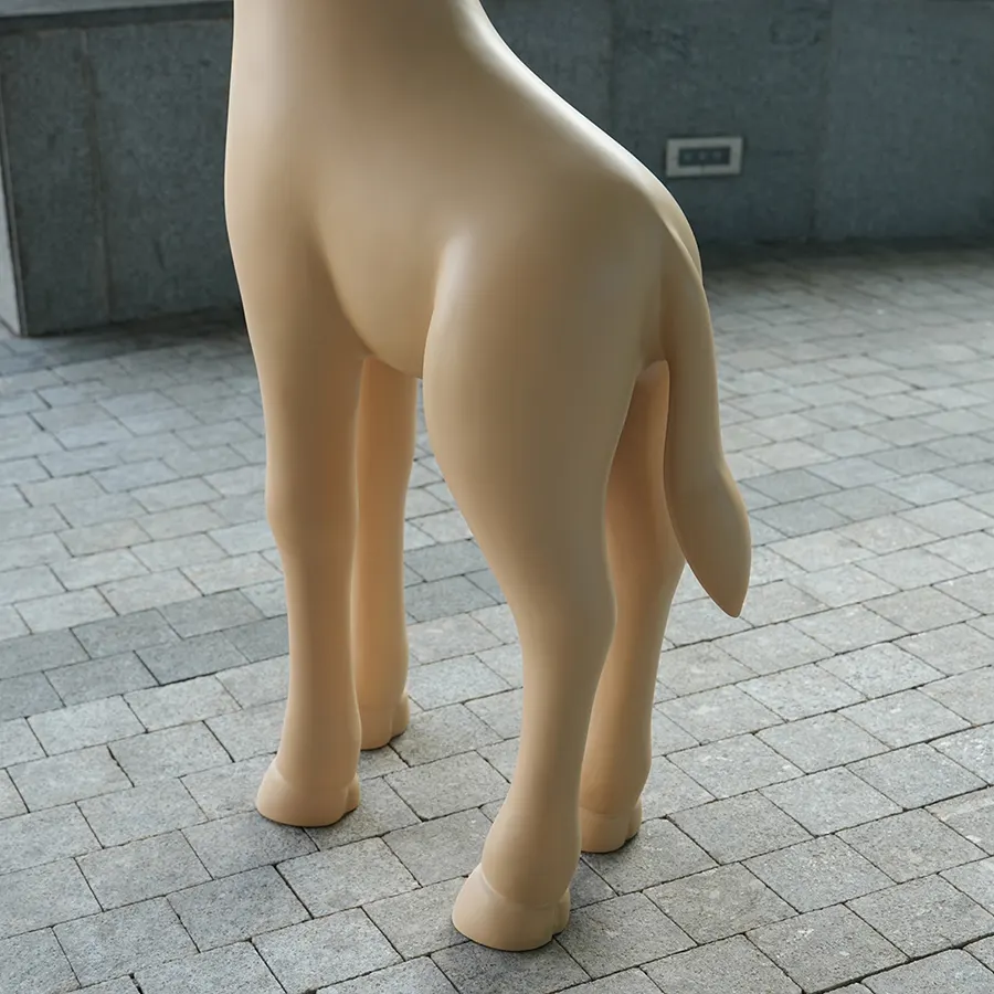 Modern Fiberglass Giraffe Sculpture for Interior Decor | Contemporary Animal Art Sculpture