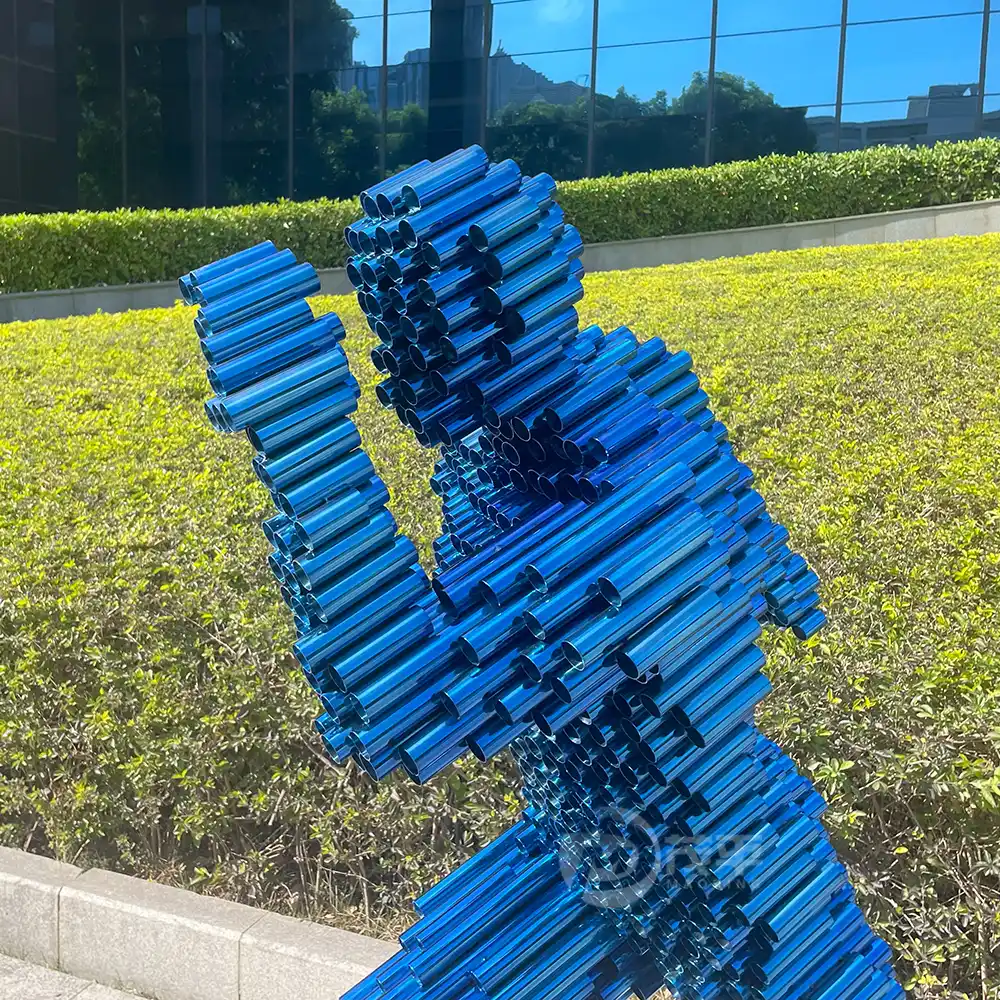 Blue Running Man Sculpture