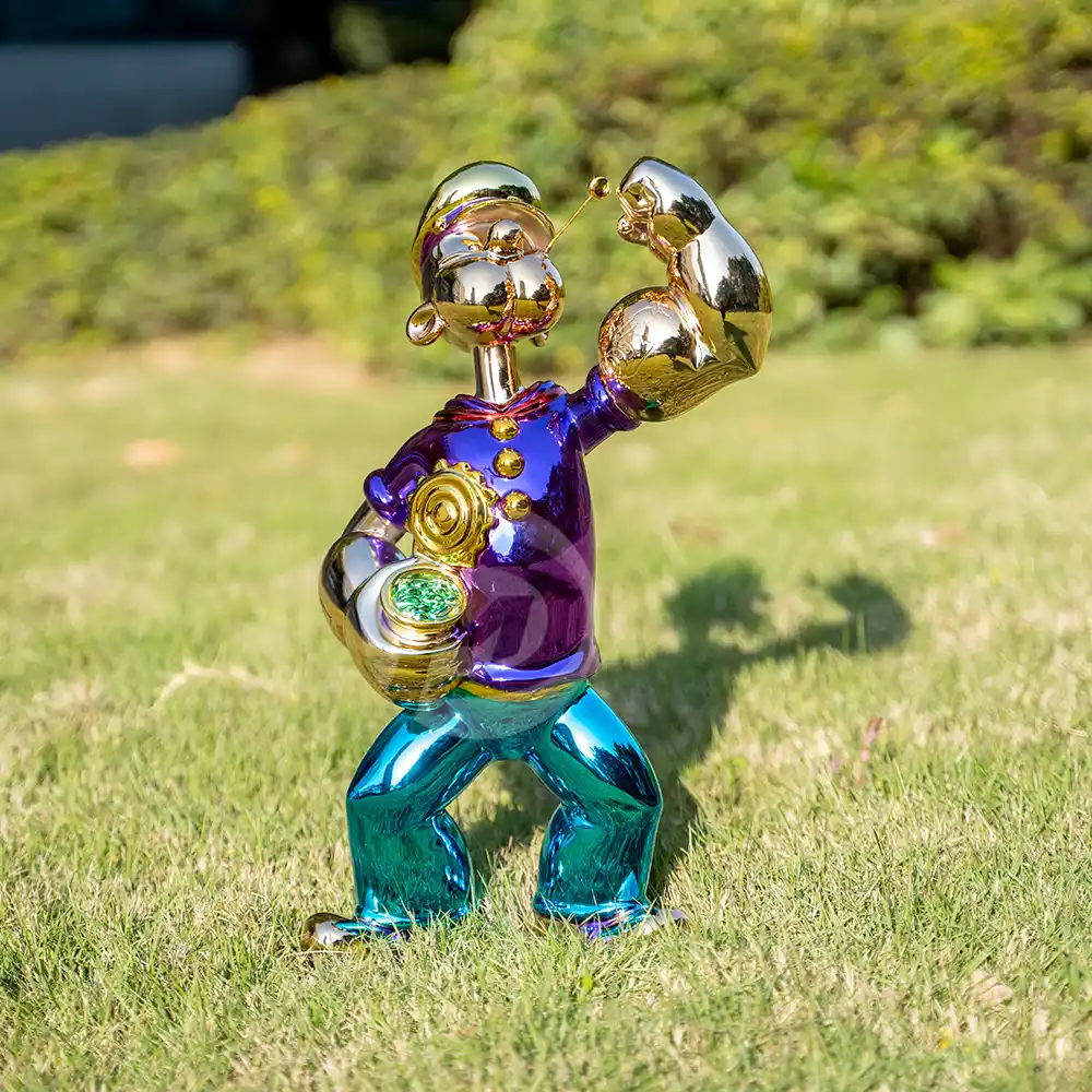 Metal Art Custom Desk Decoration Cartoon Fiberglass Popeye Sculpture Home Decoration MP-I0035