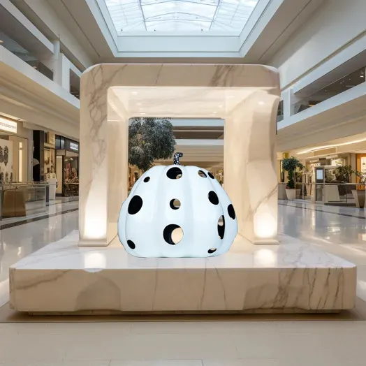 Stainless steel hollow pumpkin sculpture for interior decoration