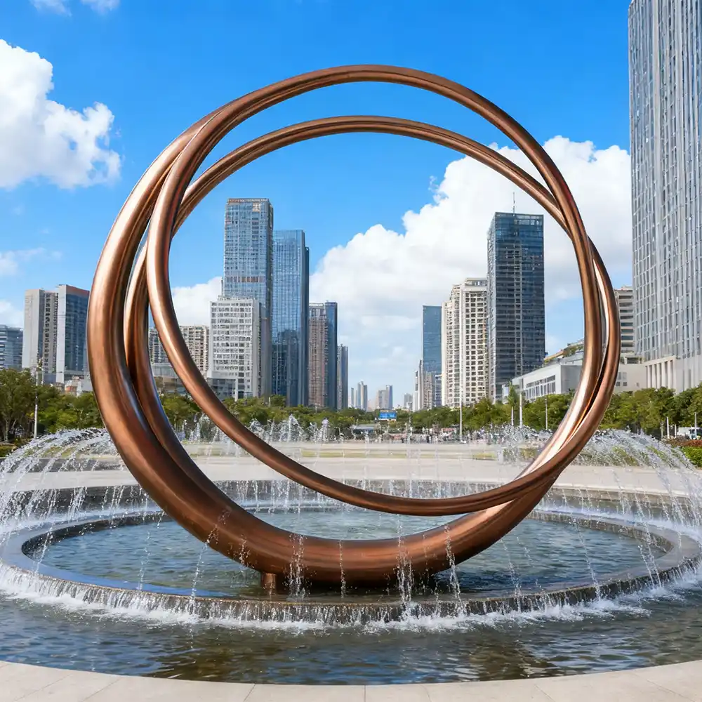 Large Outdoor Steel Ring Sculpture