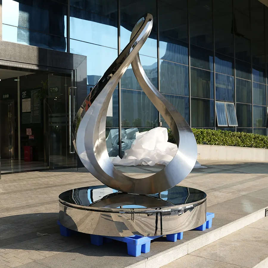 Rotating Stainless Steel Abstract Sculpture for Luxury Interiors