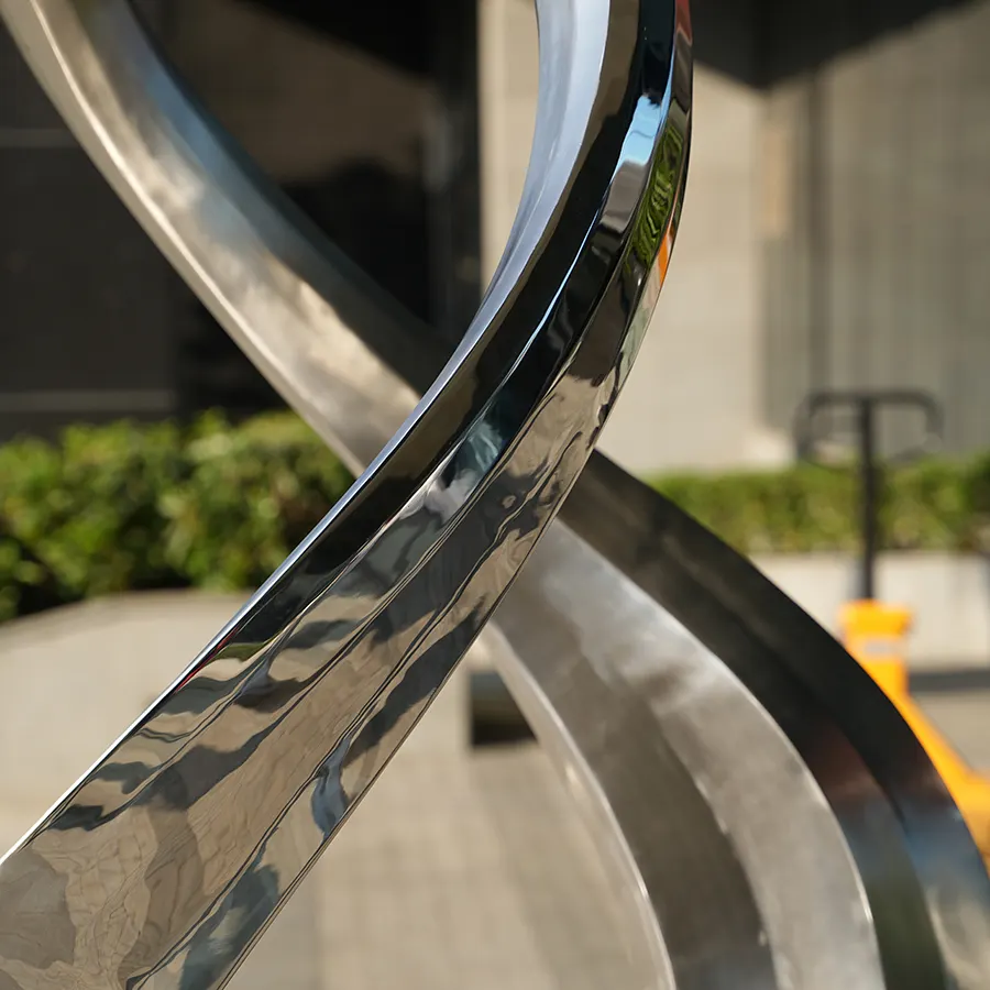 Rotating Stainless Steel Abstract Sculpture for Luxury Interiors