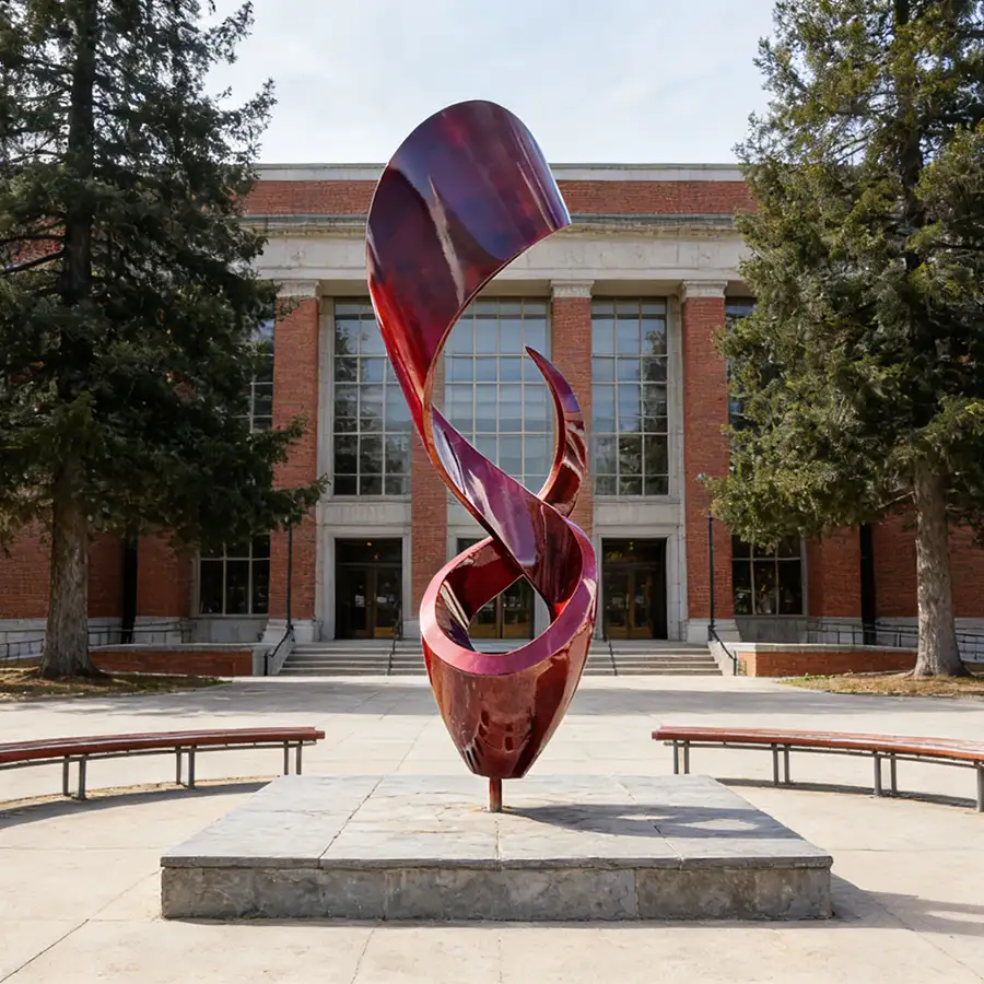 Abstract Red Stainless Steel Sculpture for Public Plaza & Urban Landscape
