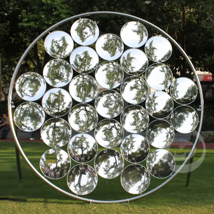 Metal art circle sky mirror stainless steel sculpture for garden outdoor decoration MP-O0129