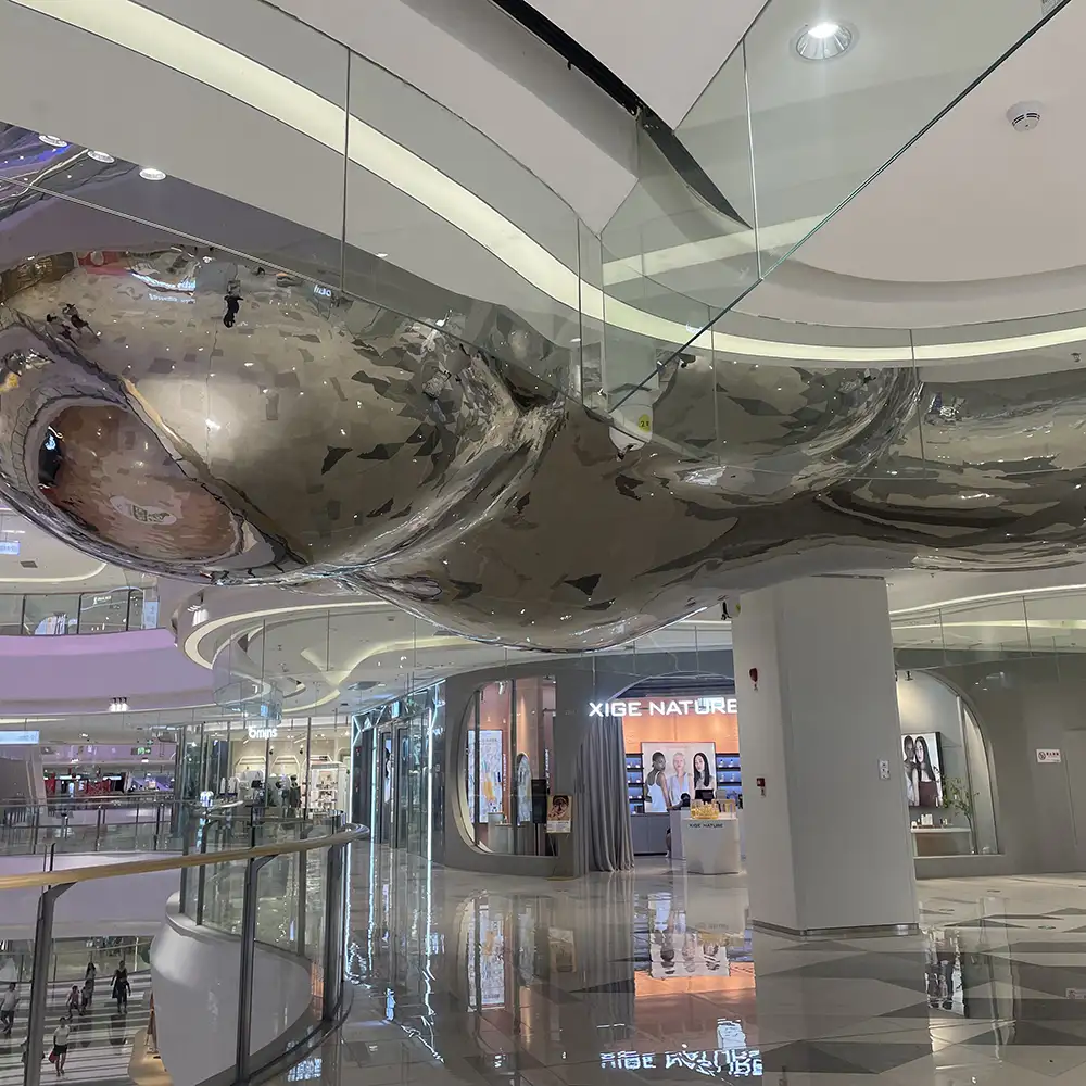 Large shopping mall interior decoration stainless steel clouds indoor ornaments MP-I0028