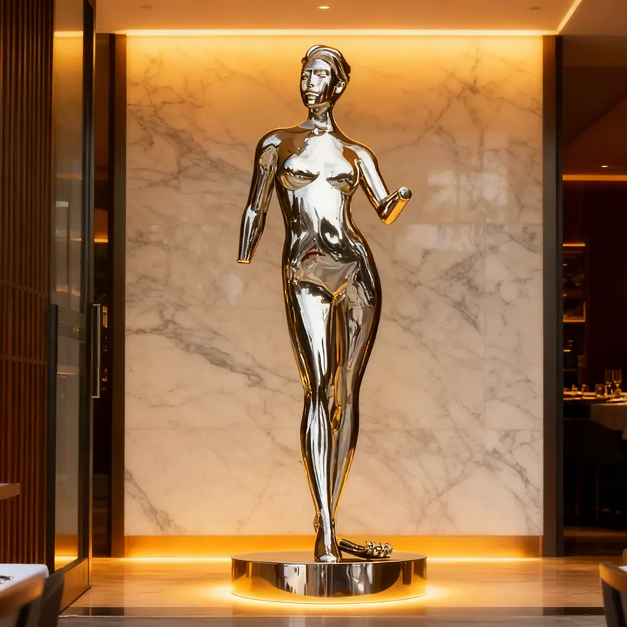Stainless Steel Figure Sculpture for Interior Decor – Modern Art for Luxury Spaces