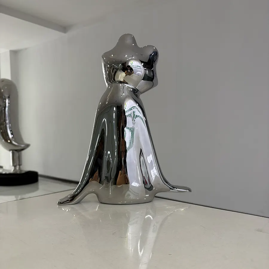Modern Stainless Steel Frog Sculpture for Interior Home & Garden Decor