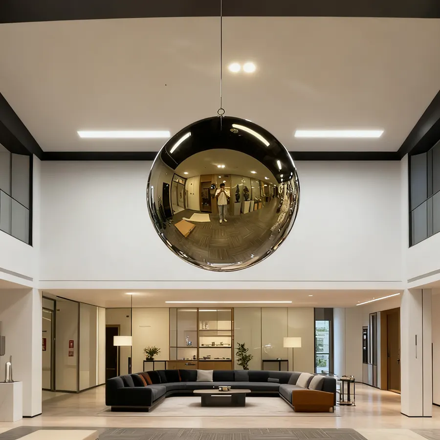 90 cm Stainless Steel Golden Ball Sculpture | Luxury Mirror Polished Metal Artwork for Modern Interiors