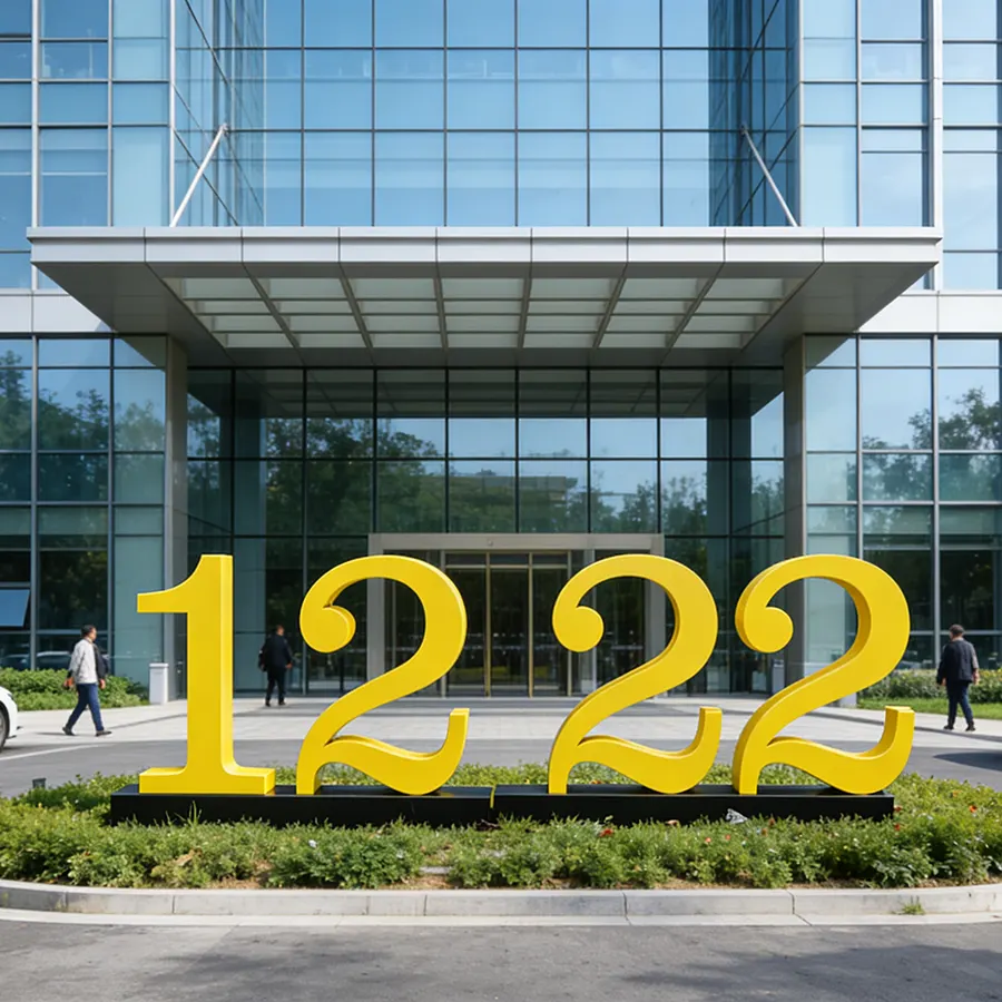 Golden Stainless Steel Number Sculpture | Custom Large Number Art for Mall & Event Decoration