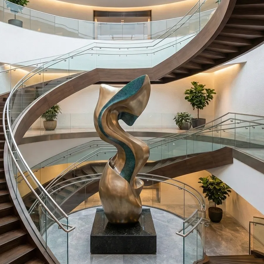 Abstract Stainless Steel Sculpture for Corporate Lobby & Commercial Interior