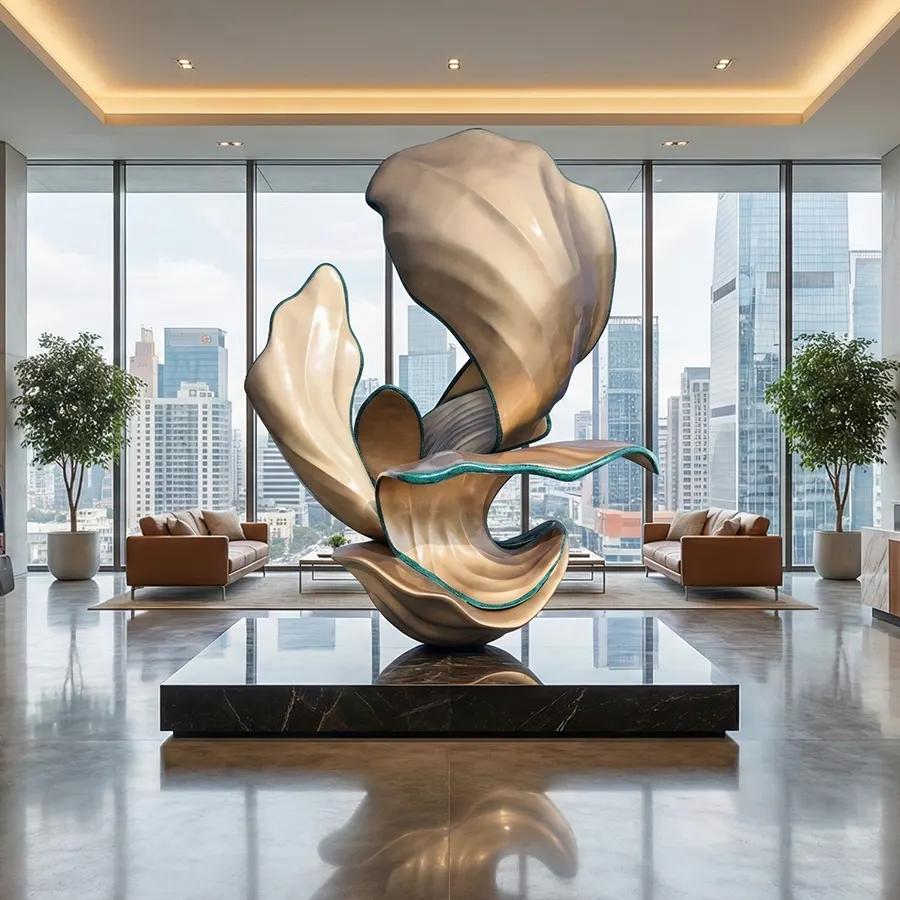 Abstract Stainless Steel Sculpture for Lobby & Interior Space