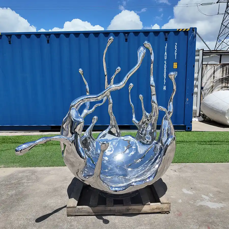 Large Abstract Stainless Steel Sculpture for Outdoor Plaza & Fountain Installation