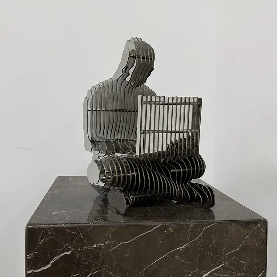 Modern Metal Thinker Sculpture for Desk and Interior Decoration