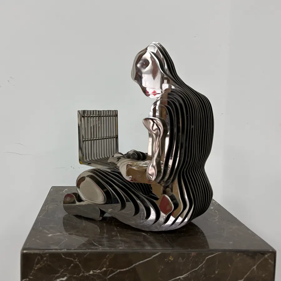 Modern Metal Thinker Sculpture for Desk and Interior Decoration