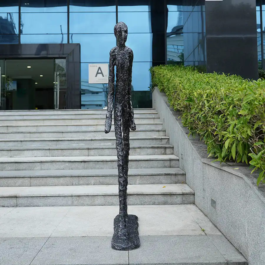 Fiberglass Walking Man Sculpture | Modern Abstract Art Statue for Interior Decoration