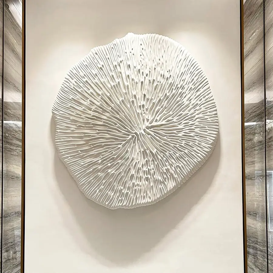 Modern White Resin Wall Art Sculpture