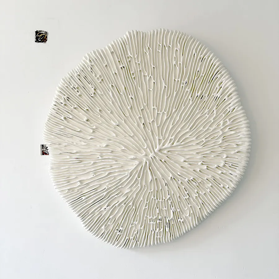 Modern White Resin Wall Art Sculpture
