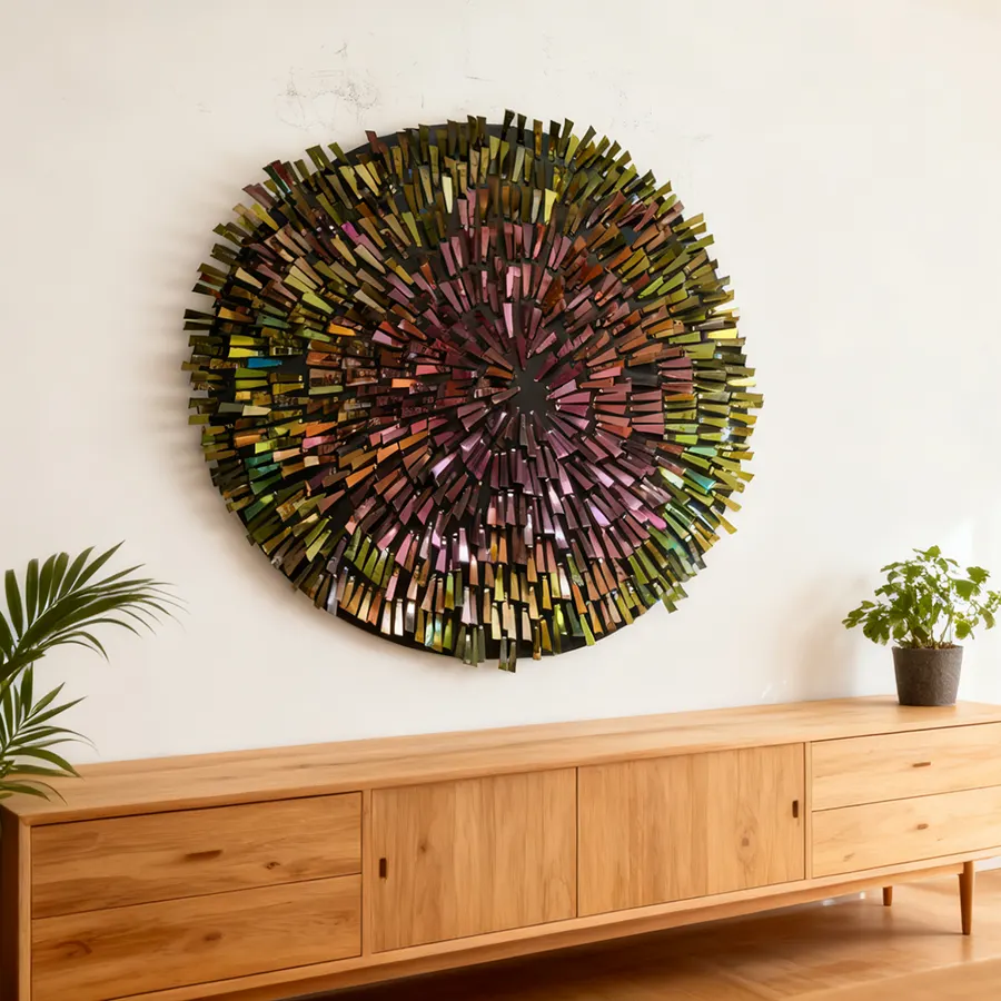 Stainless Steel Wall Art Sculpture 125 cm | Modern Abstract Metal Artwork for Interior Decoration