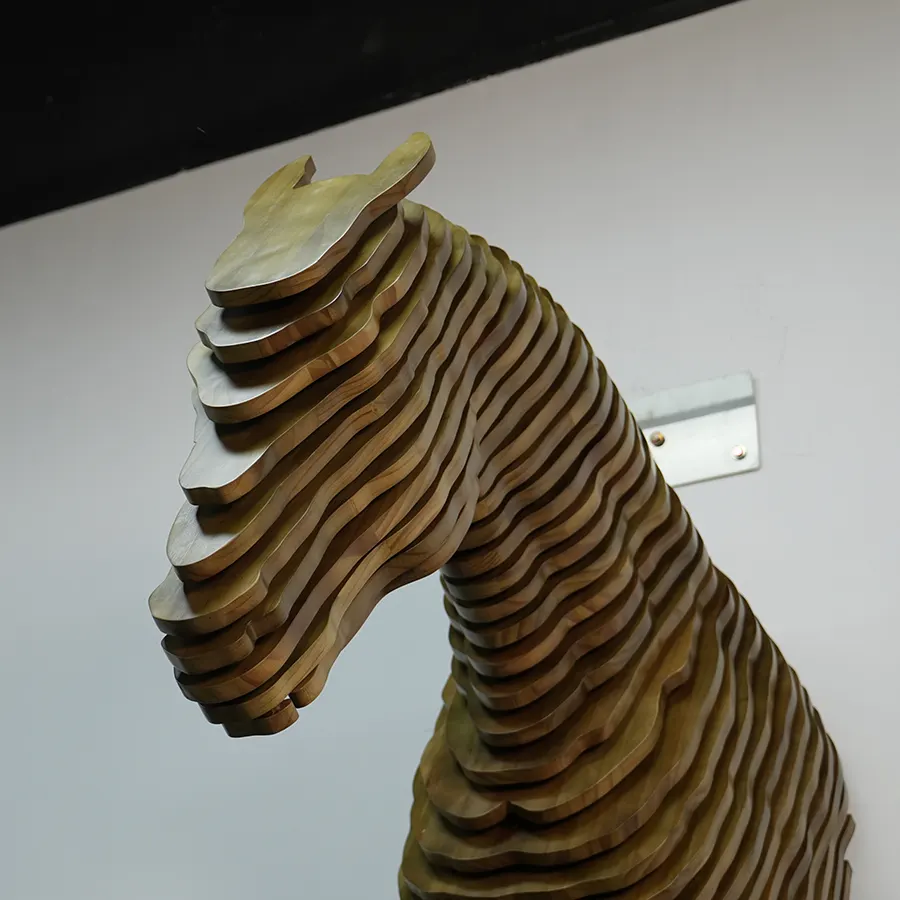 Wooden Horse Wall Sculpture | 3D Layered Wall Art for Modern Interior Decoration