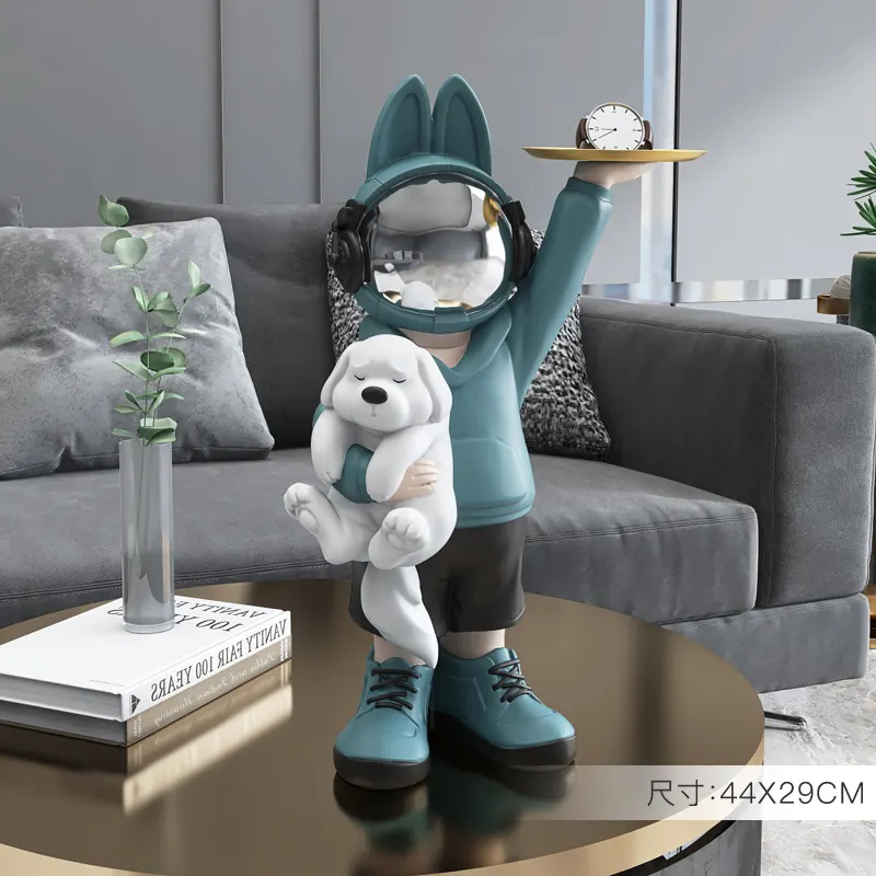 Space Rabbit Fiberglass Sculpture
