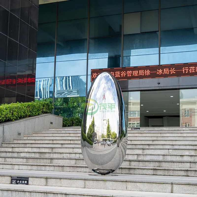 Abstract Egg Stainless Steel Sculpture