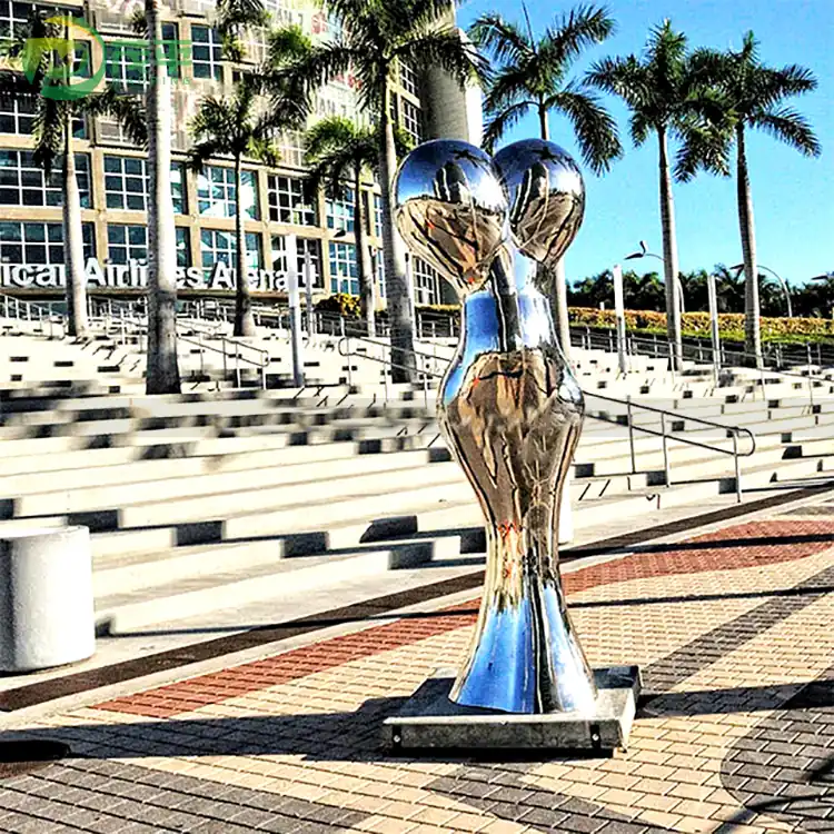 Abstract Figure Mirror Stainless Steel Sculpture