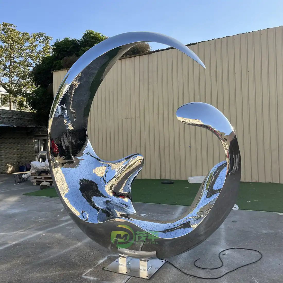 Abstract Ring LED Stainless Steel Sculpture