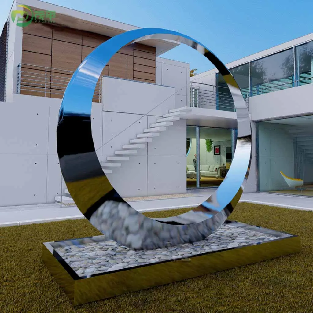 Abstract Ring Metal Stainless Steel Sculpture